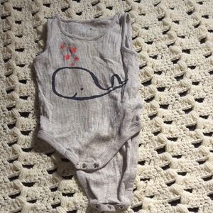 🔥3 For $12🔥 GAP Gray Ribbed Whale Graphic One-Piece